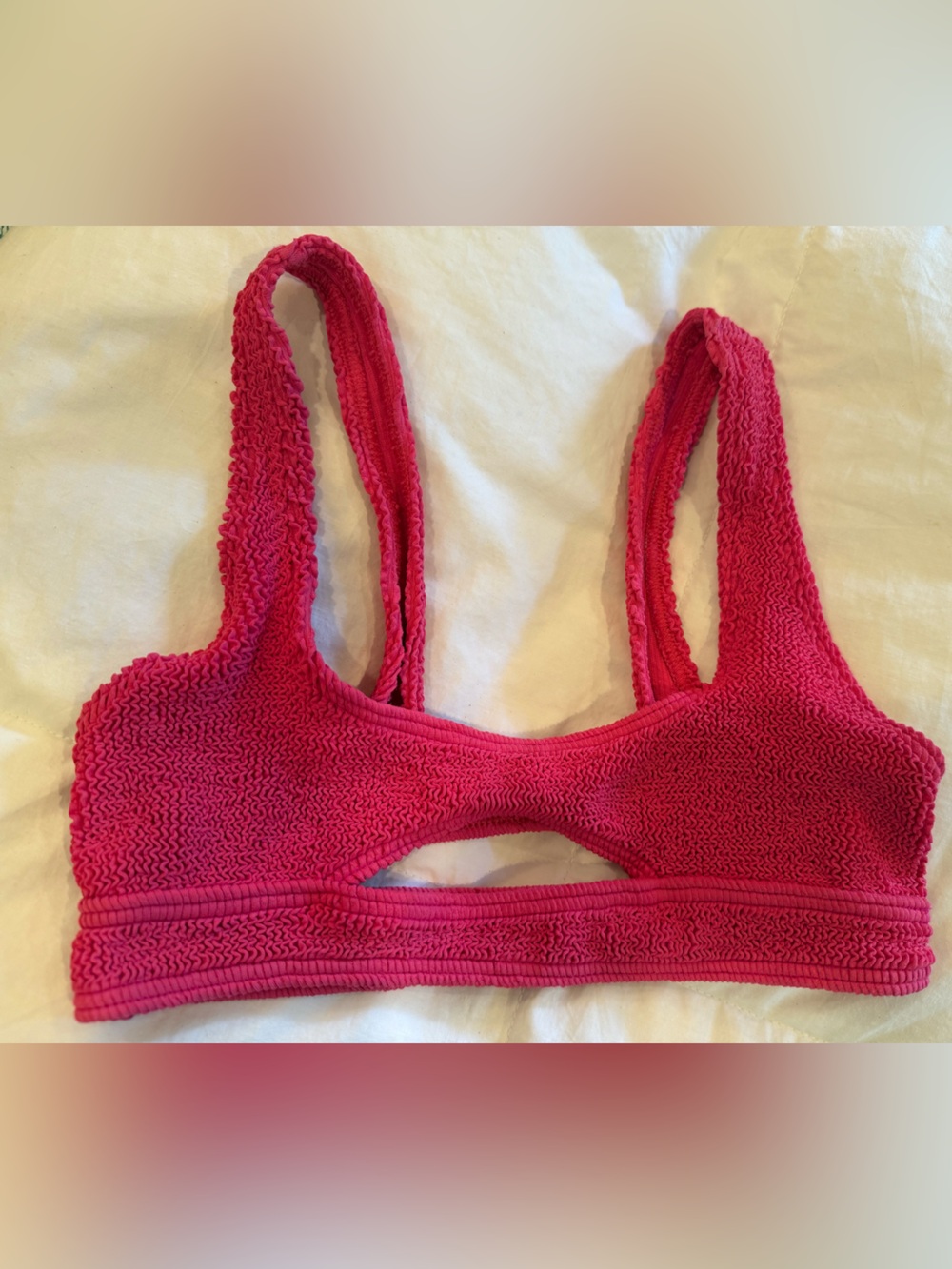 Bondi (bond-eye) 👙 Pink crinkle Textured Women's Bikini Top
